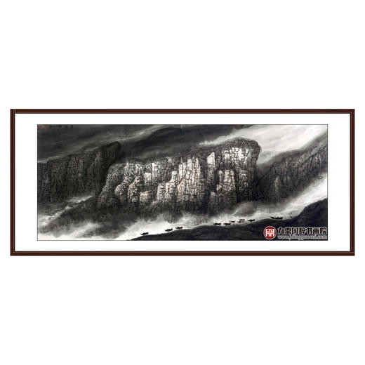 叶丁疑《暮归图》96*240cm 山水横幅作品 办公室/客厅/书房挂画 商品图0