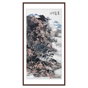 张玉锋《清风翠壁》68*138cm 山水竖幅作品 玄关/办公室挂画