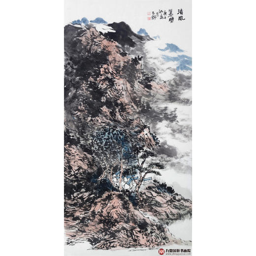 张玉锋《清风翠壁》68*138cm 山水竖幅作品 玄关/办公室挂画 商品图1