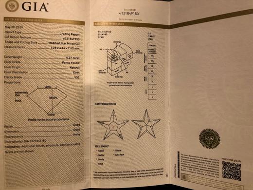 「星系」0.27克拉Fancy yellow黄钻戒指 商品图2