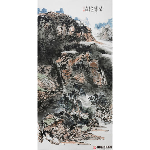 张玉锋《溪山读书》68*138cm 山水竖幅作品 玄关/办公室挂画 商品图1