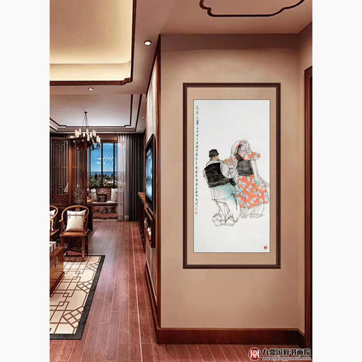 马西光《高原之舞》68*138cm 人物竖幅作品 茶室/书房挂画 商品图2