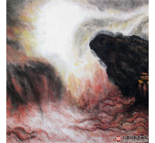 叶丁疑《光音普照大吉祥》96*240cm 山水横幅作品 办公室/客厅/书房挂画 商品图4