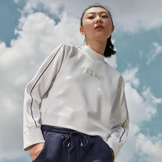 卡尔美秋冬新款字母撞色立领卫衣女休闲显瘦高腰上衣潮 商品图3