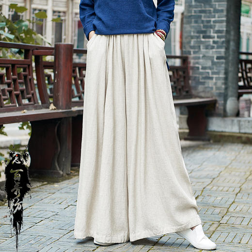 BXF-2302新品百秀纺原创复古宽松女式瑜伽裤休闲打坐裤WW 商品图2