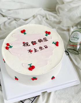 狮子家-网红ins风樱桃手绘生日蛋糕 纪念日蛋糕 聚会 仪式感必备