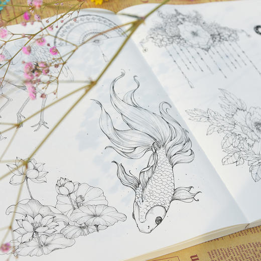 花见 唯美黑白线稿手绘专业技法 商品图5
