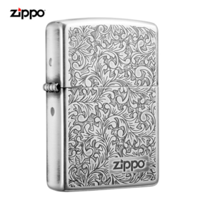 【父亲节】之宝(Zippo)打火机 唐草银色 氧化镜面蚀刻ZBT-2-23c 煤油防风火机