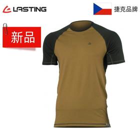 捷克Lasting16微米超细美利奴羊毛 男款奥图双色羊毛短袖