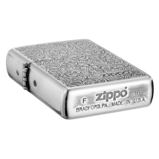【父亲节】之宝(Zippo)打火机 唐草银色 氧化镜面蚀刻ZBT-2-23c 煤油防风火机 商品图1