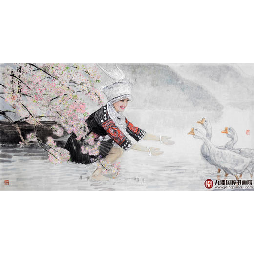 赵金文《清水江水清清》68*138cm 人物横幅作品 茶室/客厅挂画 商品图1