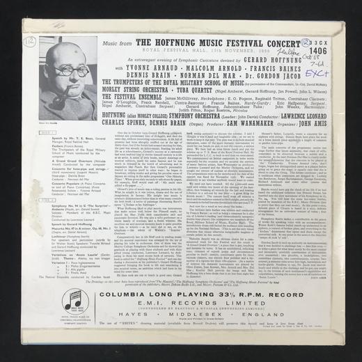 LP黑胶唱片 《“希望”音乐会》 霍夫农交响乐团 劳伦斯·伦纳德指挥 商品图1