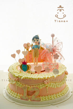 翻糖定制 背带裤少女