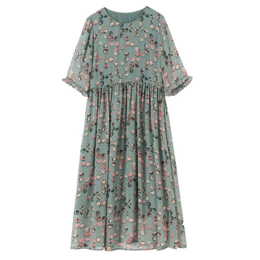 FH-欧洲站冰丝新款花色女神范长裙高贵显瘦减龄裙子 商品图4