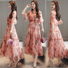 HR-YQH875长裙夏新款碎花裙气质收腰韩版显个舒适雪纺连衣裙潮 商品缩略图0
