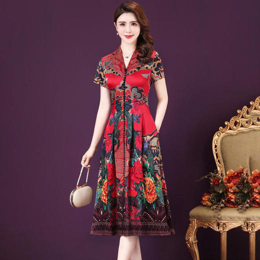 AHM-qy8319中长款时尚气质优雅复古裙 商品图3