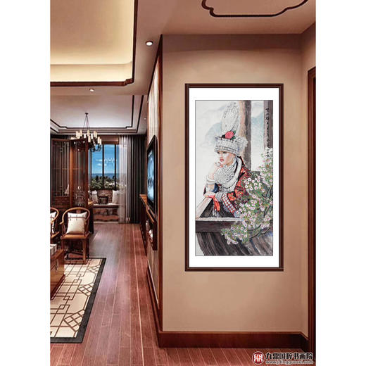 赵金文《望江楼上》68*138cm 人物竖幅作品 茶室/书房/玄关挂画 商品图2