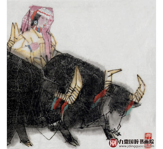 马西光《驰骋》48*178cm 人物横幅作品 茶室/客厅挂画 商品图6