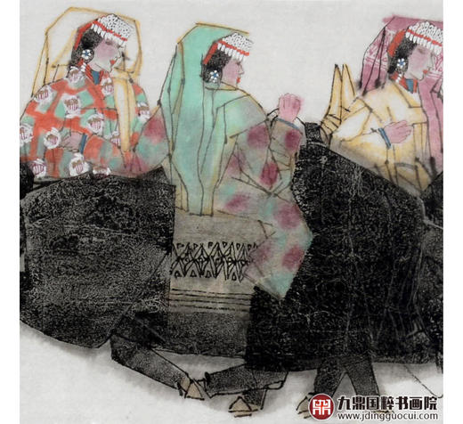 马西光《驰骋》48*178cm 人物横幅作品 茶室/客厅挂画 商品图5