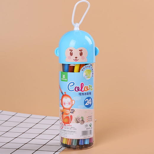 【24色涂鸦DIY可水洗瓶装美术环保水彩笔】创意款儿童绘图文化用品画画笔 商品图3