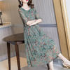 FH-欧洲站冰丝新款花色女神范长裙高贵显瘦减龄裙子 商品缩略图0