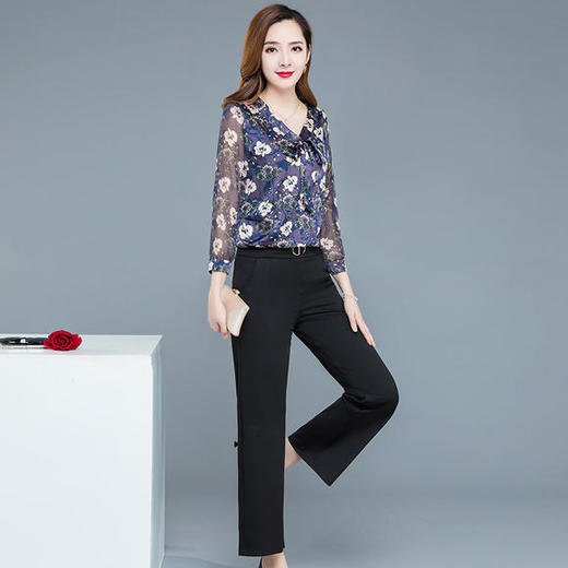 YW-LRX-WE316印花时尚，气质修身舒适两件套 商品图1