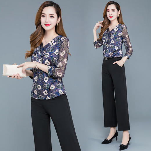 YW-LRX-WE316印花时尚，气质修身舒适两件套 商品图2