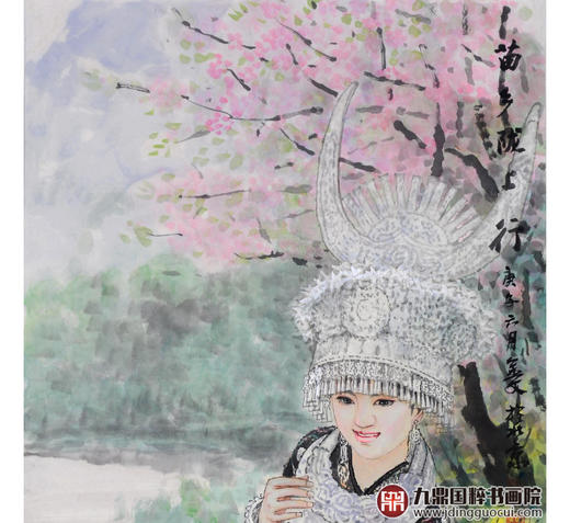 赵金文《苗乡陇上行》68*138cm 人物竖幅作品 茶室/书房/玄关挂画 商品图3