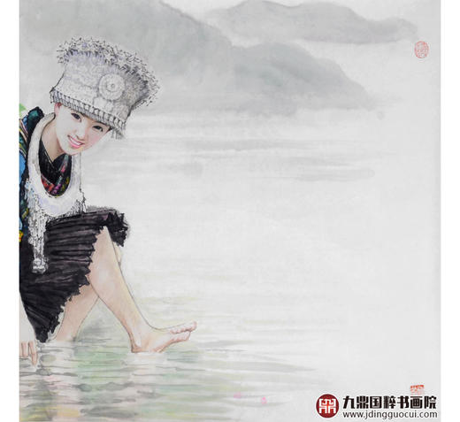 赵金文《苗山三月》68*138cm 人物横幅作品 茶室/客厅挂画 商品图4