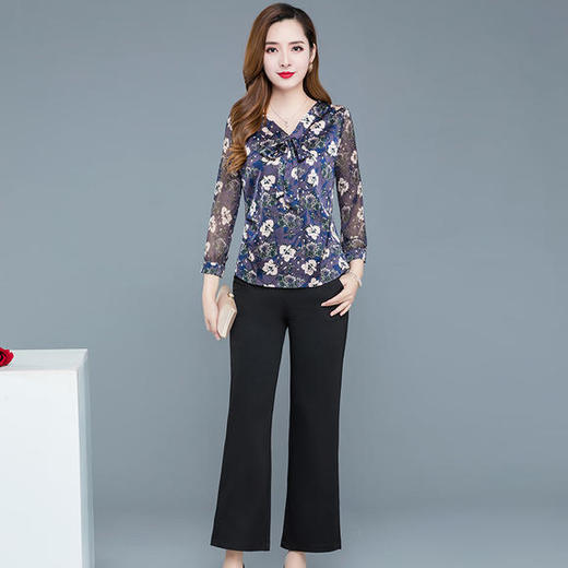 YW-LRX-WE316印花时尚，气质修身舒适两件套 商品图0