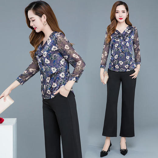 YW-LRX-WE316印花时尚，气质修身舒适两件套 商品图3