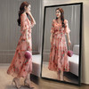 HR-YQH875长裙夏新款碎花裙气质收腰韩版显个舒适雪纺连衣裙潮 商品缩略图1