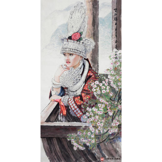 赵金文《望江楼上》68*138cm 人物竖幅作品 茶室/书房/玄关挂画 商品图1