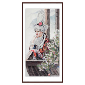 赵金文《望江楼上》68*138cm 人物竖幅作品 茶室/书房/玄关挂画