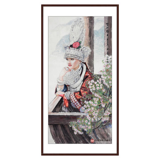 赵金文《望江楼上》68*138cm 人物竖幅作品 茶室/书房/玄关挂画 商品图0