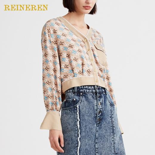 小V领开襟短上衣 商品图2