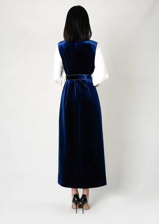 青果领钉珠超长气质马甲（附腰带） 商品图4