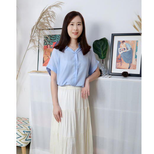 【气质天丝亚麻】纯色短袖衬衫 利落直身裁剪 垂坠感十足 2色可选 商品图1