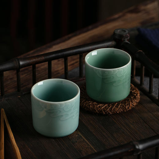 尚唐丨龙泉青瓷 云端对杯 70ml   商品图0