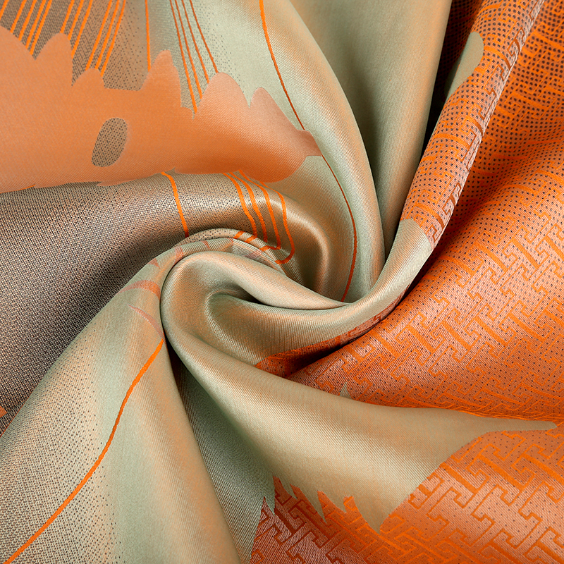 saintjoy/上久楷 宋锦双面披肩汇流迎贵·橙蓝色sj16033