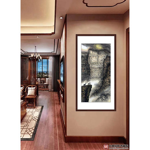 叶丁疑《三羊开泰》68*138cm 山水竖幅作品 玄关/办公室挂画 商品图2