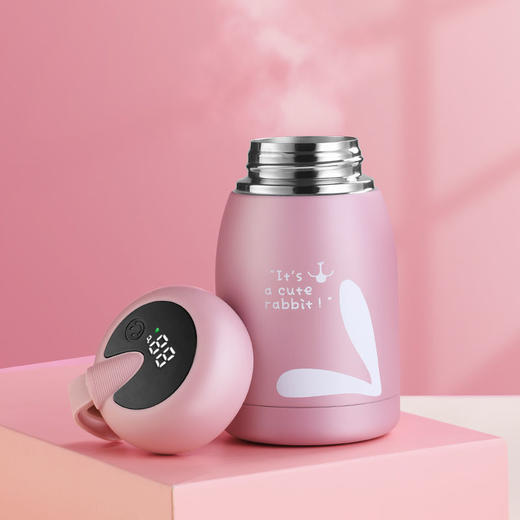 「精致高颜值出行好物」迷你智能保温杯女便携小巧可爱少女杯学生儿童简约显示温度的水杯子七夕情人节 商品图1