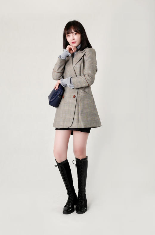 双排扣气质微收腰西服裙（附腰封） 商品图5