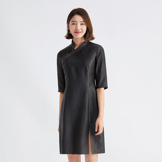 TANGY Collection /天意芦野系列中式旗袍莨绸连衣裙 商品图1