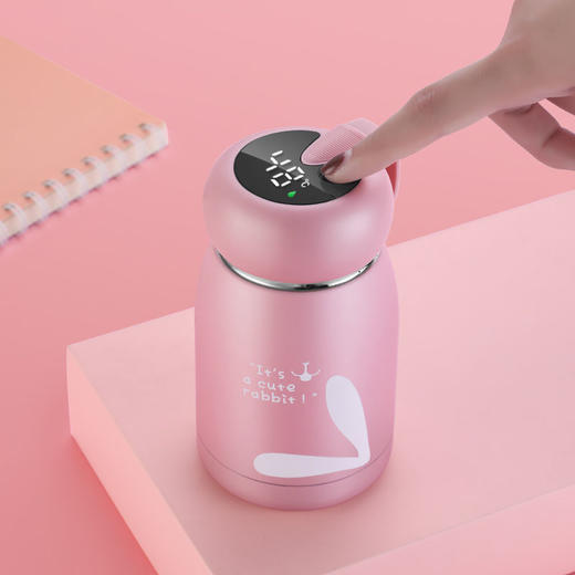 「精致高颜值出行好物」迷你智能保温杯女便携小巧可爱少女杯学生儿童简约显示温度的水杯子七夕情人节 商品图3