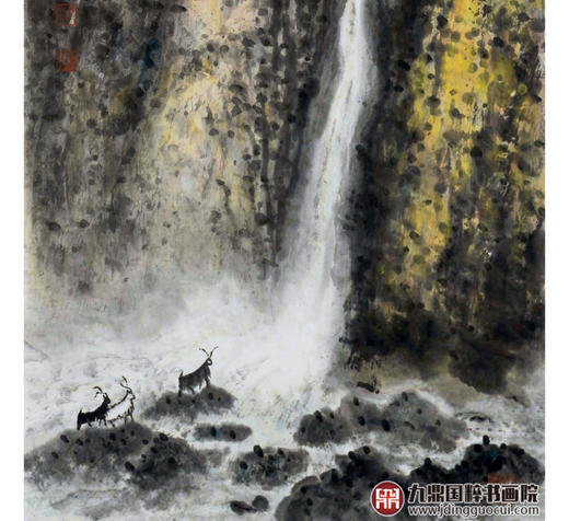 叶丁疑《太行飞瀑大吉祥》68*138cm 山水竖幅作品 玄关/办公室挂画 商品图4