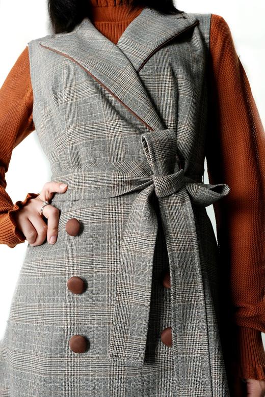 不对称摆马甲背心裙（附腰带） 商品图4