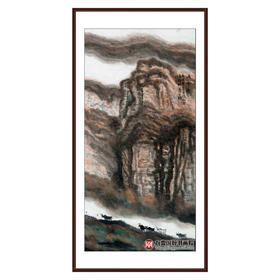 叶丁疑《五牛图》68*138cm 山水竖幅作品 玄关/办公室挂画