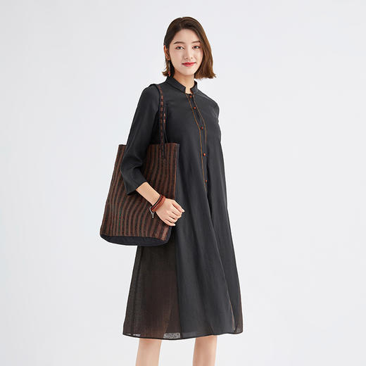 TANGY Collection /天意林隐系列莨绸拼纱衬衫 商品图1