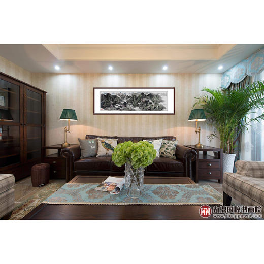 张玉锋《野泉烟火》70*240cm 山水横幅作品 办公室/客厅/书房挂画 商品图2